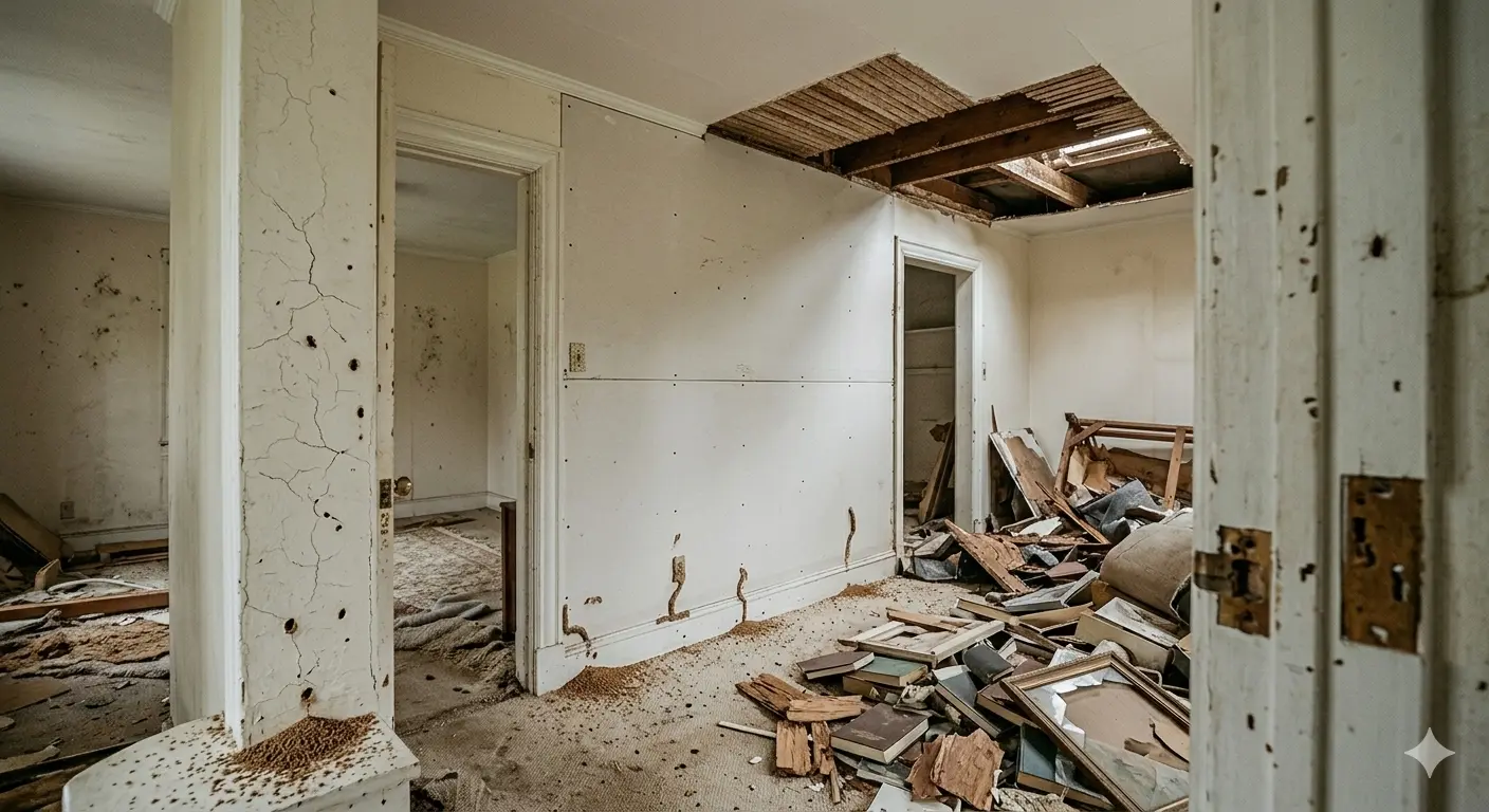 Pest infestation before treatment